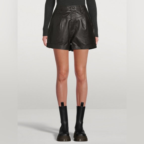ba&sh Pants - BA&SH Leandro Leather Shorts